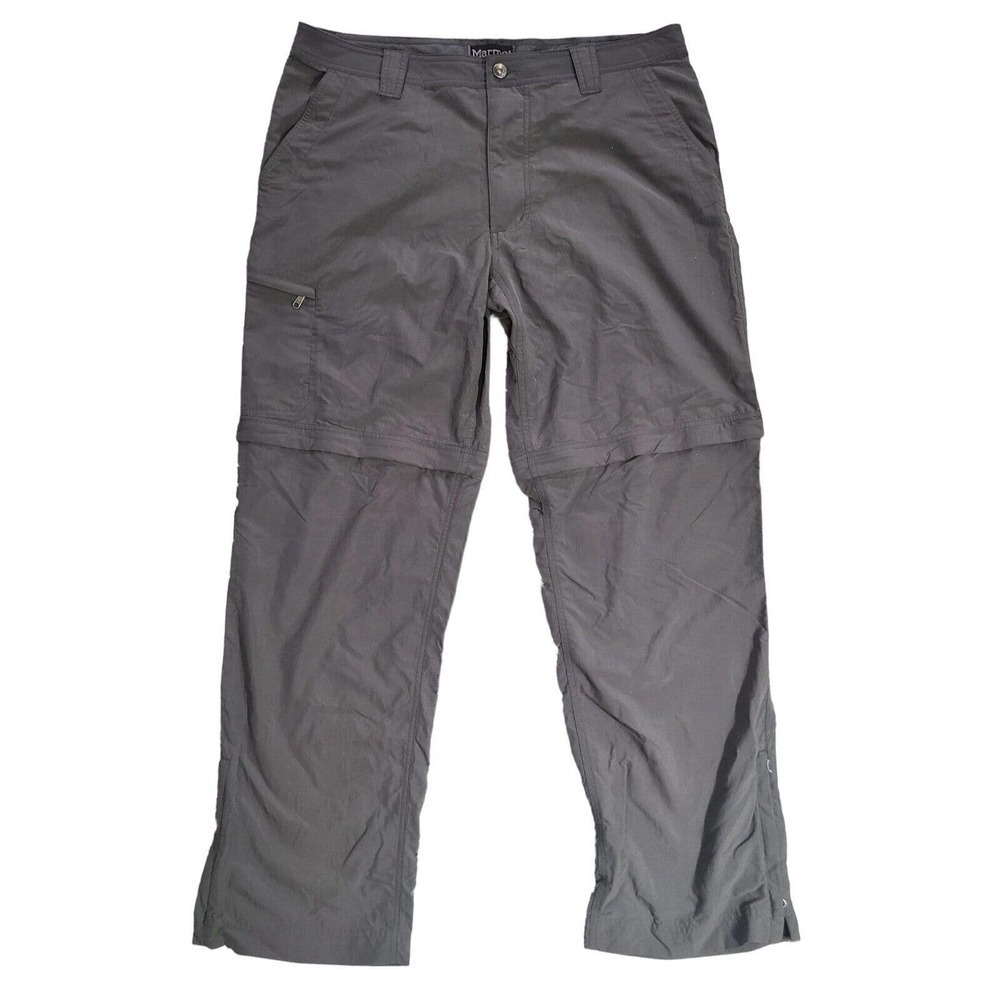 Marmot Men's Convertible‎ Zip Off Gray Pants Shorts size 36 XL Inseam 31"